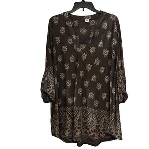 Sew in Love Women's Tunic Large V-Neck Hi Low Shirt